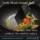 10-Inch AnolonX Hybrid Nonstick Stir Fry Wok With Lid