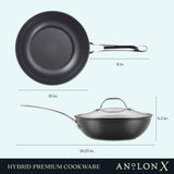 10-Inch AnolonX Hybrid Nonstick Stir Fry Wok With Lid