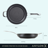 12-Inch AnolonX Hybrid Nonstick Frying Pan With Helper Handle