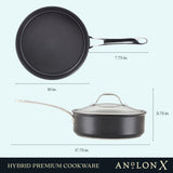 3.5-Quart AnolonX Hybrid Nonstick Saute Pan With Lid