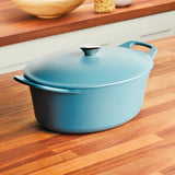 6.5-Quart NITRO Cast Iron Dutch Oven, Agave Blue