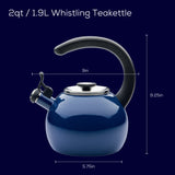 2-Quart Enamel on Steel Whistling Induction Teakettle