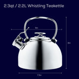 2.3-Quart Stainless Steel Whistling Teakettle With Flip-Up Spout