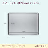 2-Piece Pro-Bake Bakeware Aluminized Steel Half Sheet Baking Pan Set