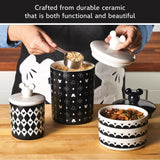 Monochrome Ceramic Canister with Airtight Lid