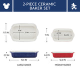 2-Piece Bon Voyage Ceramic Baker Set