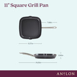 11-Inch Accolade Hard Anodized Nonstick Square Stovetop Grill Pan