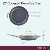 12-Inch Accolade Hard-Anodized Nonstick Deep Frying Pan with Lid