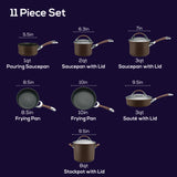 11-Piece Symmetry Hard-Anodized Nonstick Cookware Set