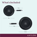 2-Piece SmartStack Hard Anodized Nonstick Nesting Frying Pan Set