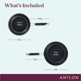 2-Piece SmartStack Hard Anodized Nonstick Nesting Frying Pan Set