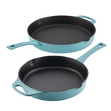 2-Piece NITRO Cast Iron Skillet Frying Pans