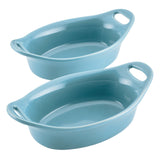 2-Piece Ceramics Oval Au Gratin Set